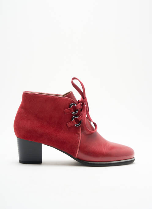 Bottines/boots matière lisse talon plat jusqu'à 3cm rouge SWEET femme