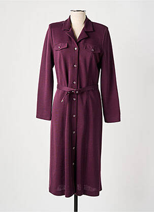 Robe mi-longue manches longues manches longues violet GUY DUBOUIS femme