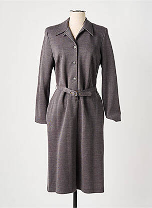Robe mi-longue manches longues manches longues gris GUY DUBOUIS femme