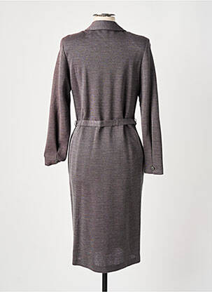 Robe mi-longue manches longues manches longues gris GUY DUBOUIS femme