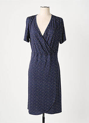 Robe mi-longue manches courtes manches courtes bleu GRIFFON femme