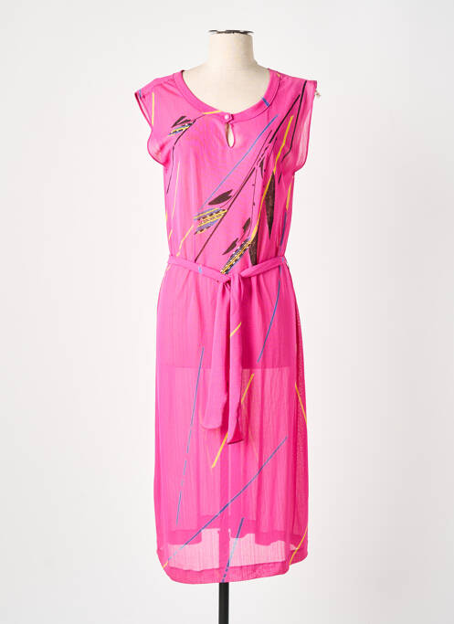 Robe mi-longue rose YOLÈNE pour femme