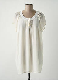 Tunique manches courtes tissage crêpe beige GRIFFON femme