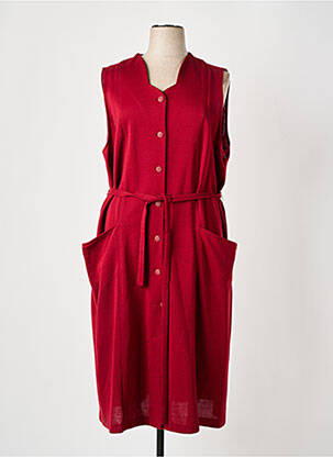 Robe longue sans manche sans manche rouge GUY DUBOUIS femme