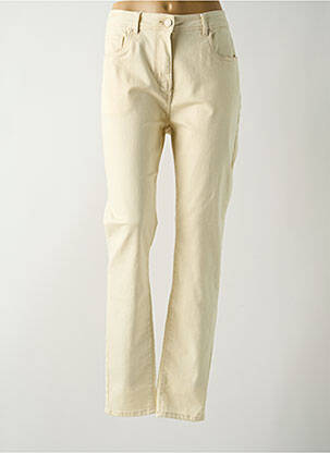 Jeans coupe slim tissage brut taille normale beige GRIFFON femme