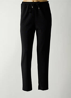 Pantalon droit tissage crêpe taille normale noir GRIFFON femme