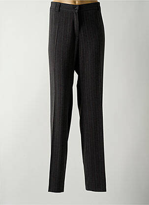 Pantalon droit fermeture zippée sous rabat boutonné taille normale gris SINGLES femme