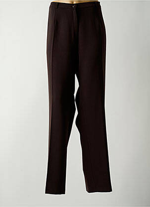 Pantalon droit fermeture zippée sous rabat boutonné taille normale marron GUY DUBOUIS femme
