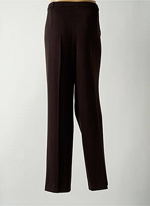 Pantalon droit fermeture zippée sous rabat boutonné taille normale marron GUY DUBOUIS femme
