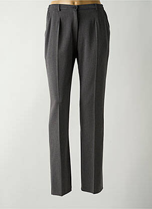 Pantalon droit fermeture zippée sous rabat boutonné taille normale gris GUY DUBOUIS femme