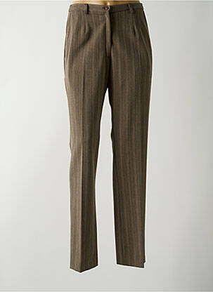 Pantalon droit fermeture zippée sous rabat boutonné taille normale marron GUY DUBOUIS femme