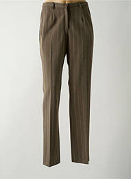 Pantalon droit fermeture zippée sous rabat boutonné taille normale marron GUY DUBOUIS femme