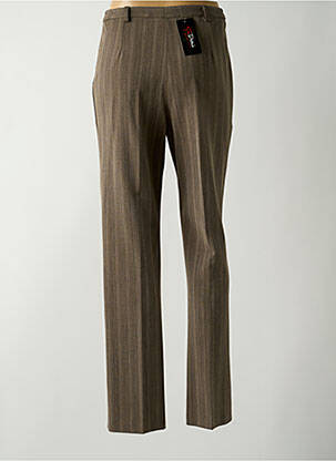Pantalon droit fermeture zippée sous rabat boutonné taille normale marron GUY DUBOUIS femme