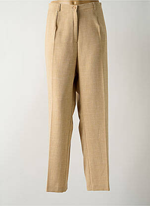 Pantalon droit fermeture zippée sous rabat boutonné taille normale beige GUY DUBOUIS femme