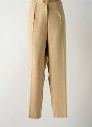 Pantalon droit fermeture zippée sous rabat boutonné taille normale beige GUY DUBOUIS femme