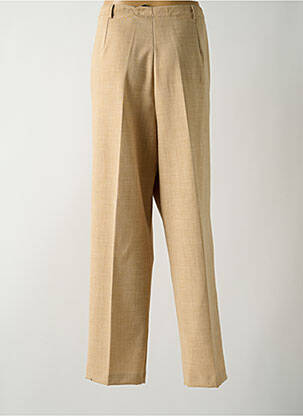 Pantalon droit fermeture zippée sous rabat boutonné taille normale beige GUY DUBOUIS femme