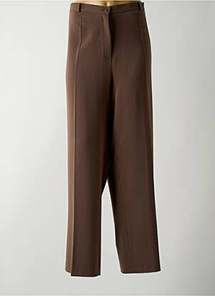 Pantalon droit tissage crêpe taille normale marron GUY DUBOUIS femme