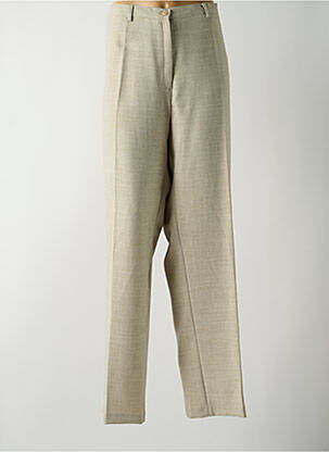 Pantalon droit fermeture zippée sous rabat boutonné taille normale beige GUY DUBOUIS femme