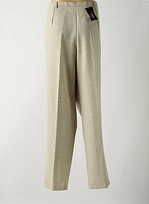 Pantalon droit fermeture zippée sous rabat boutonné taille normale beige GUY DUBOUIS femme
