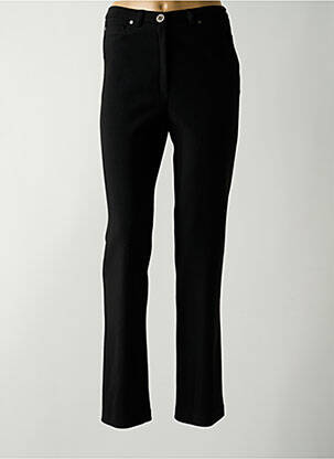 Pantalon droit fermeture zippée sous rabat boutonné taille normale noir GUY DUBOUIS femme