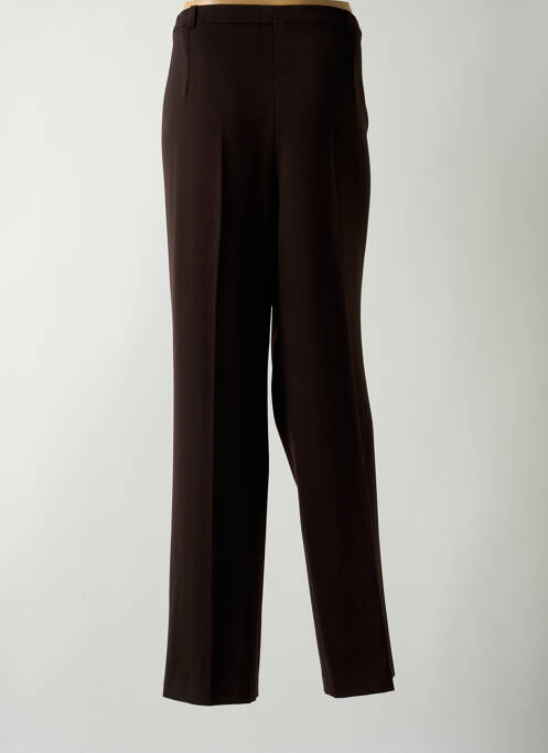 Pantalon droit fermeture zippée sous rabat boutonné taille normale marron GUY DUBOUIS femme