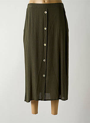 Jupe longue coupe fluide vert GRIFFON femme