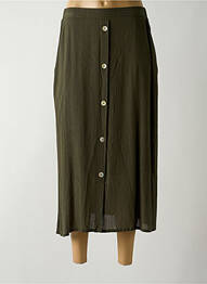 Jupe longue tissage crêpe vert GRIFFON femme