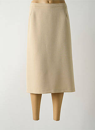Jupe mi-longue coupe droite beige LISA CHESNAY femme
