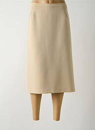 Jupe mi-longue coupe droite beige LISA CHESNAY femme