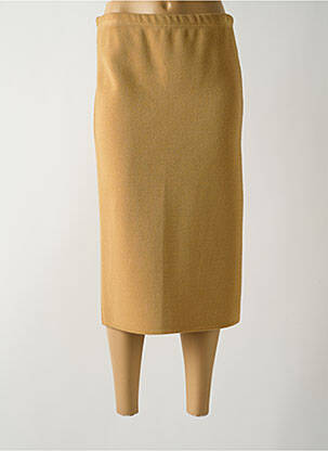 Jupe mi-longue coupe droite beige GUY DUBOUIS femme