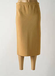 Jupe mi-longue coupe droite beige GUY DUBOUIS femme