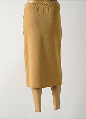 Jupe mi-longue coupe droite beige GUY DUBOUIS femme
