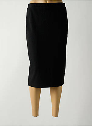 Jupe mi-longue stretch noir GUY DUBOUIS femme