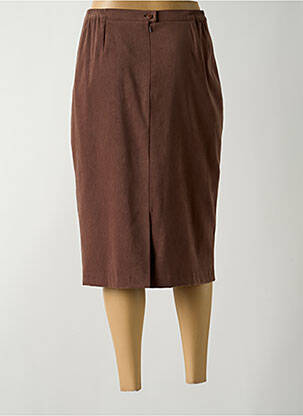 Jupe mi-longue taille à pinces marron GUY DUBOUIS femme