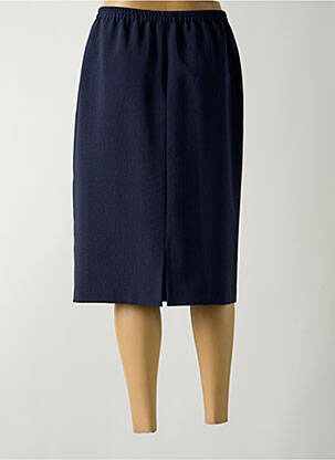 Jupe mi-longue coupe droite bleu GUY DUBOUIS femme