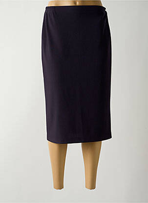 Jupe mi-longue stretch bleu GUY DUBOUIS femme