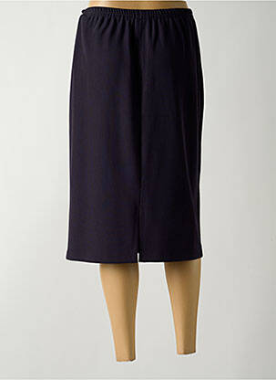 Jupe mi-longue stretch bleu GUY DUBOUIS femme