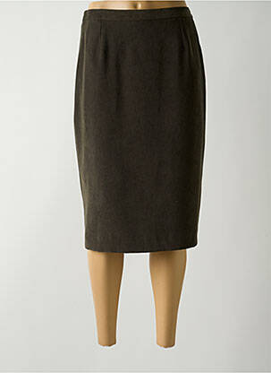 Jupe mi-longue taille haute vert GUY DUBOUIS femme