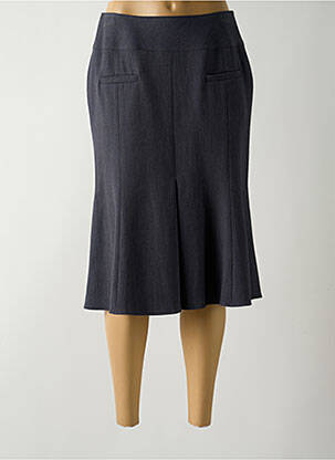 Jupe mi-longue coupe droite évasée sur le bas gris GUY DUBOUIS femme