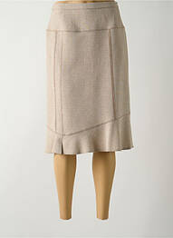 Jupe mi-longue coupe droite beige GUY DUBOUIS femme