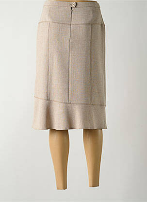 Jupe mi-longue coupe droite beige GUY DUBOUIS femme