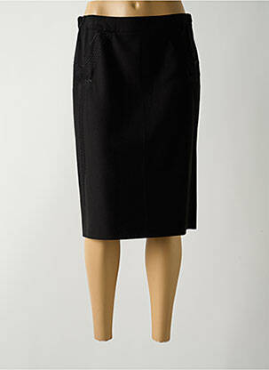 Jupe mi-longue coupe droite noir GRIFFON femme
