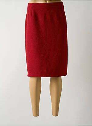 Jupe mi-longue taille haute rouge GUY DUBOUIS femme