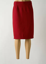 Jupe mi-longue taille haute rouge GUY DUBOUIS femme