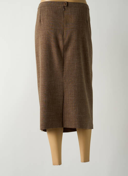 Jupe mi-longue marron GUY DUBOUIS pour femme