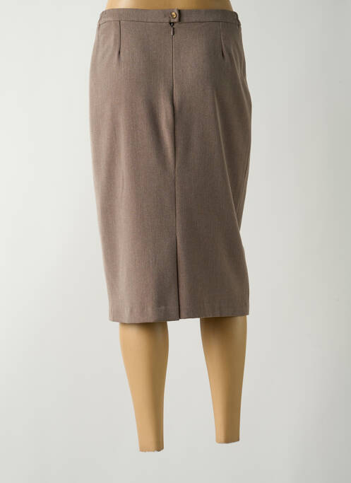 Jupe mi-longue marron GUY DUBOUIS pour femme