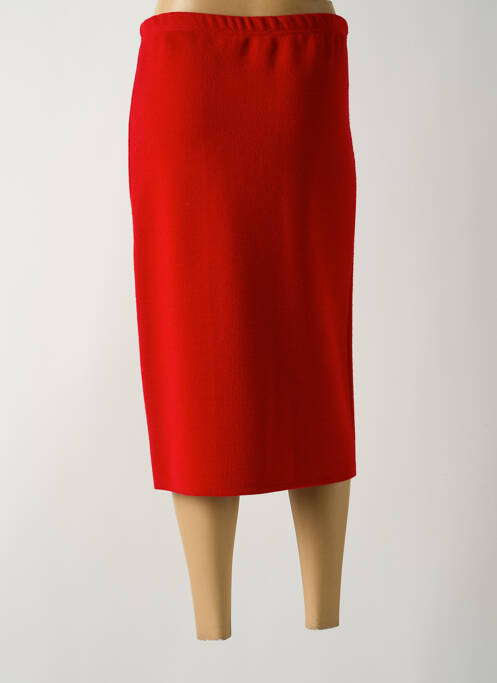 Jupe mi-longue rouge GUY DUBOUIS pour femme