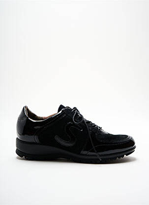 Baskets matière lisse talon plat jusqu'à 3cm noir SWEET femme