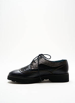 Derbies tissage satiné talon plat jusqu'à 3cm noir KARSTON femme