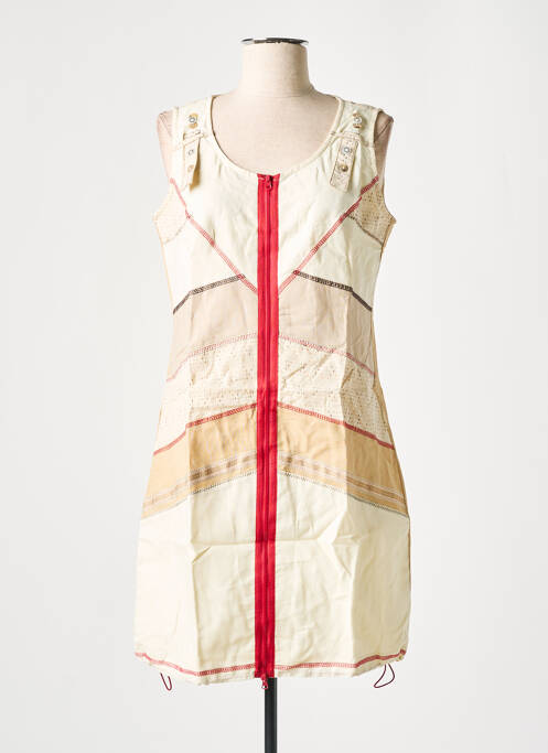Robe mi-longue sans manche sans manche beige VIRGINIE & MOI femme
